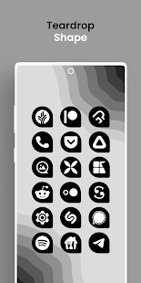 Teardrop Black - Schermata del pacchetto di icone
