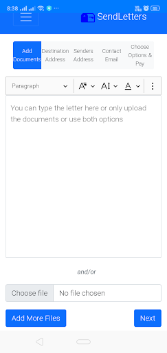 SendLetter: Send Letter Online Screen 3