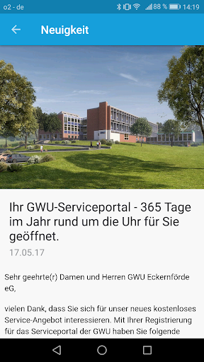 GWU Service App Screen 2