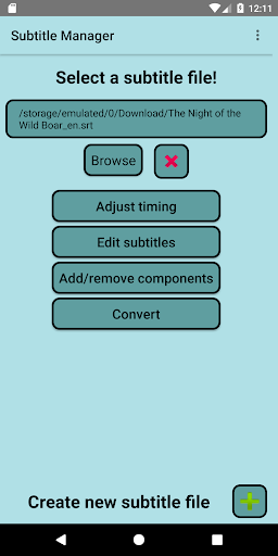 Android application Subtitle Manager screenshort