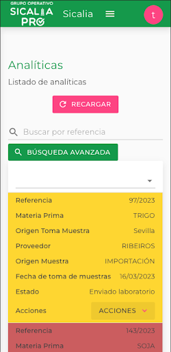 Android application Sicalia Pro screenshort