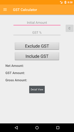Android application GST Calculator screenshort