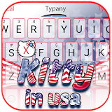 Kitty In USA Theme&Emoji Keyboard icon