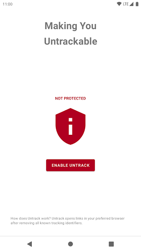 Android application Untrack: Stop Link Tracking screenshort