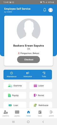 Android application Employee Self Services by UGBM screenshort