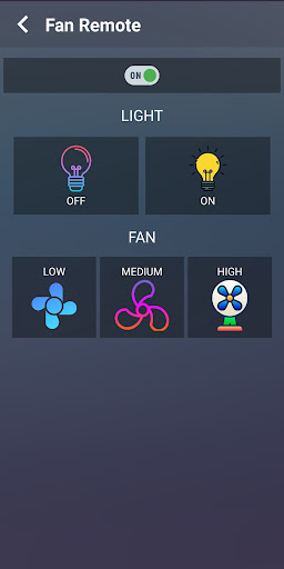 Fan Remote controls Screen 3