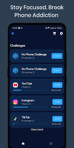 Android application No Phone Challenge - Addiction screenshort