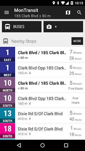 Android application Brampton Transit Bus - MonTra… screenshort