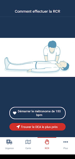 Android application AED - Quebec screenshort