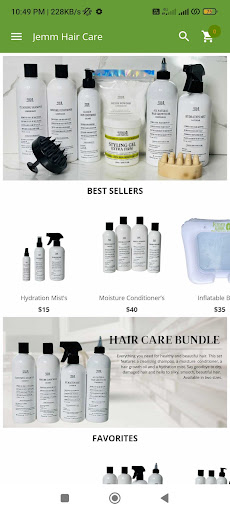 Android application Jemm Hair Care screenshort