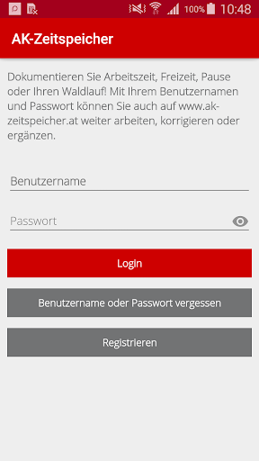 Android application Zeitspeicher screenshort