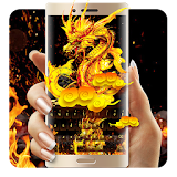 Fire Dragon Gold Flame Neon Keyboard icon