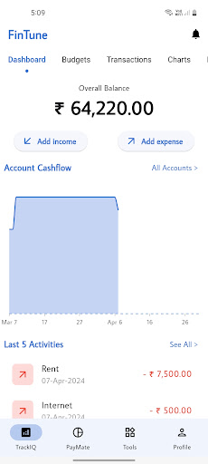 Android application Money Manage / Split - Fintune screenshort