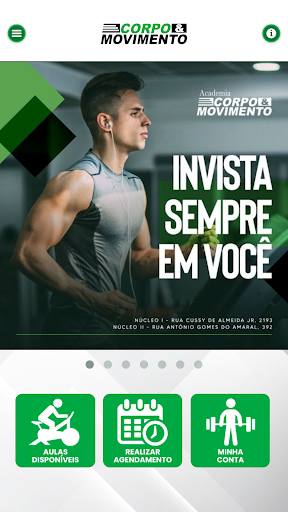 Android application Academia Corpo e Movimento screenshort
