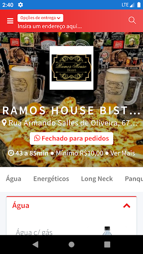 Android application Ramos House Bistrô screenshort