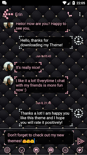 SMS Messages Jewel Pink Theme Screen 2