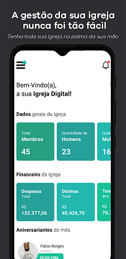 Android application Congrega - Gestão para Igrejas screenshort