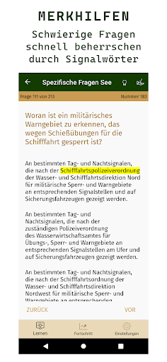 SBF See Lernprogramm Screen 2