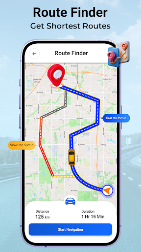 Screenshot of GPS Navigation Satellite Map