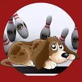 Dog bowling for kids icon