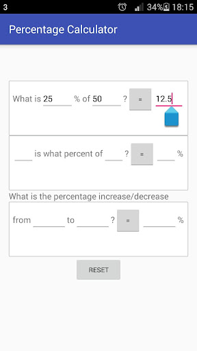 Percentage Calculator Screen 2