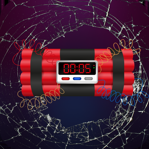 Cracked Screen with Time Bomb logo