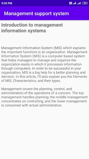 Management Information System Screen 3