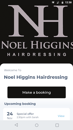 Android application Noel Higgins Hairdressing screenshort
