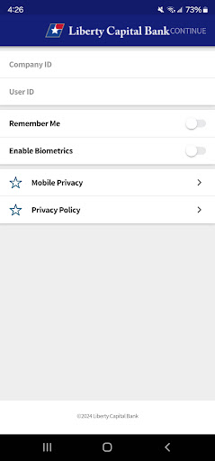 Android application Liberty Capital Bank Business screenshort