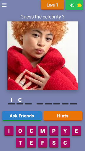 Android application Guess The celebrity screenshort