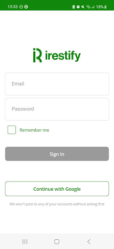 Android application iRestify Admin screenshort