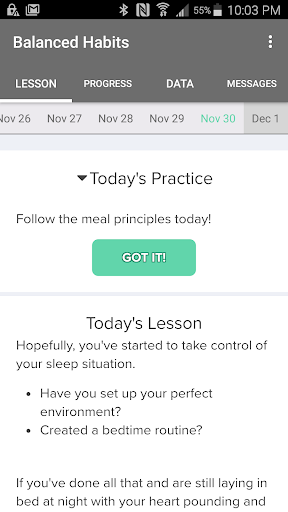 Android application Balanced Habits screenshort