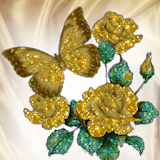 Gold Butterfly Flowers Live Wa icon