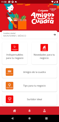 Android application Amigos de la cuadra screenshort