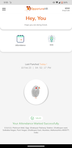Android application OpportuneHR screenshort