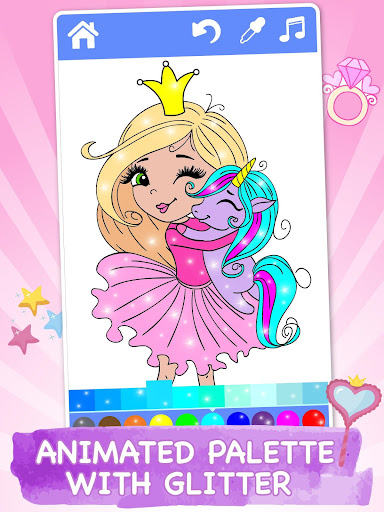 Animated Glitter Coloring Book - Princess screenshots 3