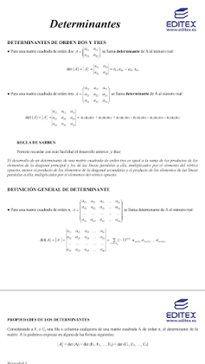 Android application Determinantes screenshort