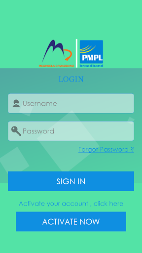 Android application PMPL Broadband Staff App screenshort