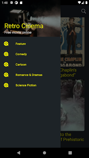 Android application Retro Cinema -Old Movie Online screenshort
