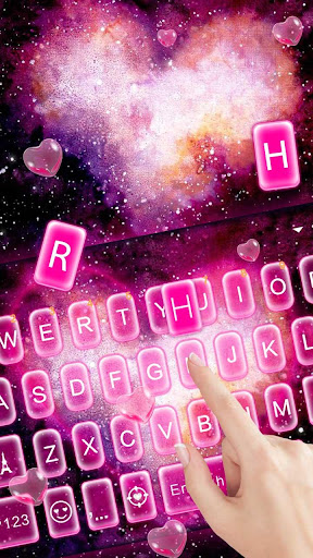 Pink Heart Nebula Keyboard The Screen 3