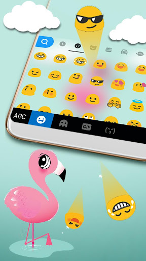 Cartoon Pink Flamingo Keyboard Screen 3