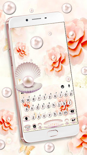 Android application Pretty Pearl Flowers Keyboard screenshort