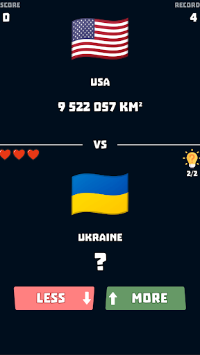 Android application World Countries by Area screenshort