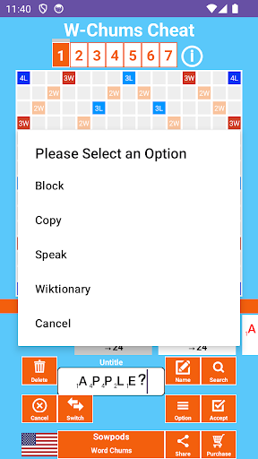 W-Chums Cheat & Solver Screen 2
