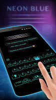 screenshot of Neon Blue Keyboard Theme