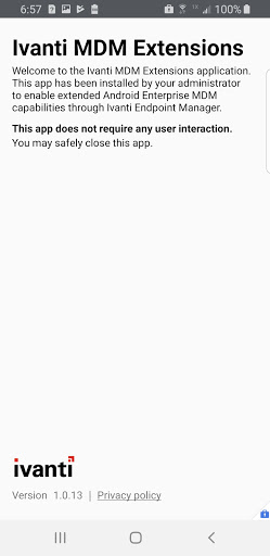 Android application Ivanti MDM Extensions screenshort