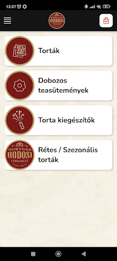 Android application Hodosi Cukrászat screenshort