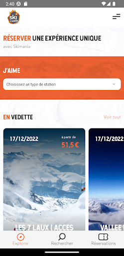Android application Skimania screenshort