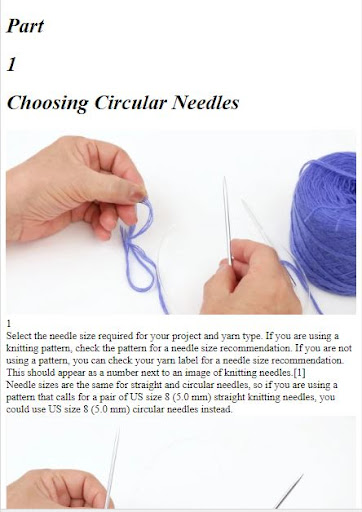 Android application Circular Knitting Tutorials screenshort