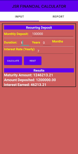 JSR Financial Calculator